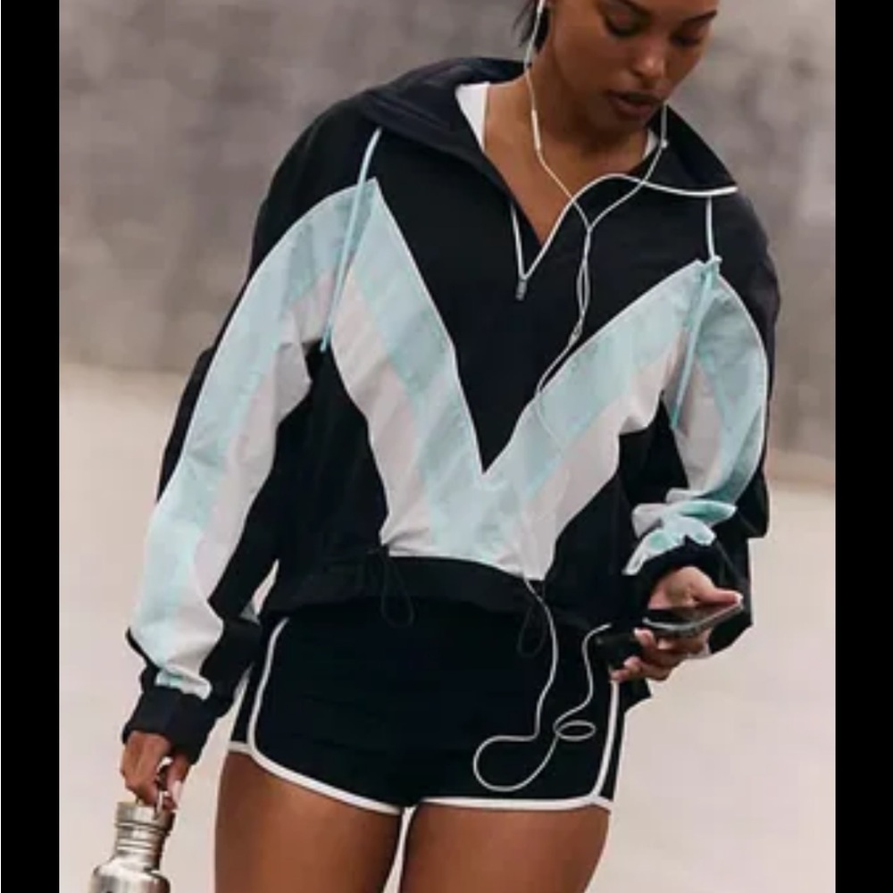 Trendy Black and Blue Chevron Jacket